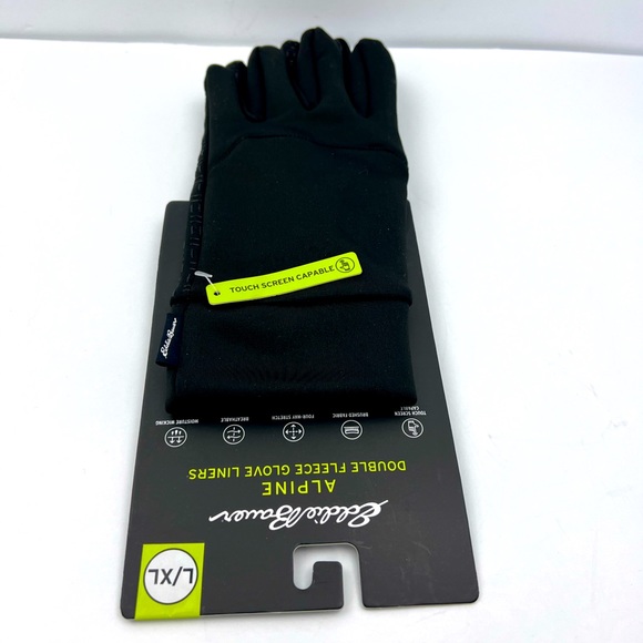 EDDIE BAUER, BLACK ALPINE GLOVES, FLEECE LINERS, L/XL,4 WAY STRETCH, BREATHABLE - Picture 16 of 16